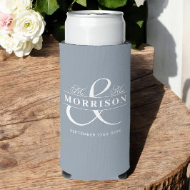 Dusty Blue Romantic Gastgeschenk Hochzeit Selters Dosenkühler