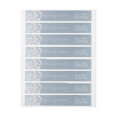 Dusty blue romantic vintage Hochzeit Rücksendeadre (Bogen)