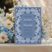 Dusty Blue Romantic Wedding Einladung