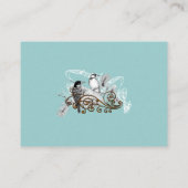 Dusty Blue Romantic Woodpecker Love Birds Platzkarte (Rückseite)