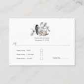 Dusty Blue Romantic Woodpecker Love Birds Platzkarte (Vorderseite)