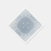 Dusty-blue-romantisch-Vintag-monogram Serviette (Ecke)