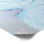 Dusty Blue Rose 20 Table Wedding Seating Chart Poster (Ecke)