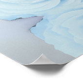 Dusty Blue Rose 20 Table Wedding Seating Chart Poster (Ecke)