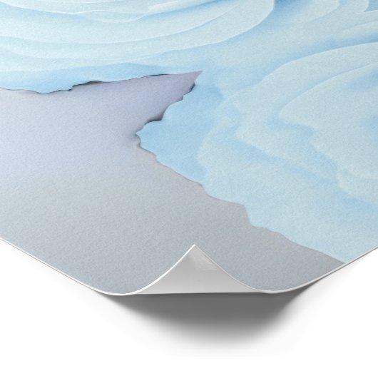 Dusty Blue Rose 20 Table Wedding Seating Chart Poster (Ecke)