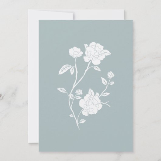 Dusty Blue Rose Ankündigung Datum freihalten (Rückseite)
