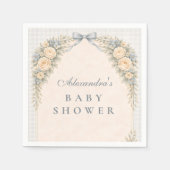 Dusty Blue Rose Arch Baby Shower Serviette (Vorderseite)