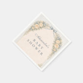 Dusty Blue Rose Arch Baby Shower Serviette (Ecke)