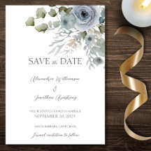 Dusty Blue Rose auf White Wedding