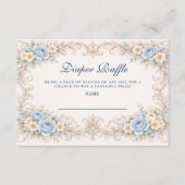 Dusty Blue Rose Baroque Diapper Raffle Begleitkarte (Vorderseite)