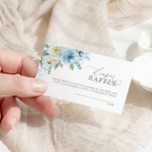 Dusty Blue Rose Blume Diaper Raffle Ticket