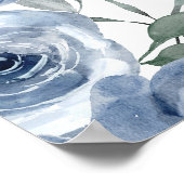 Dusty Blue Rose Blume Hochzeit Liebe ist süß Poster (Ecke)