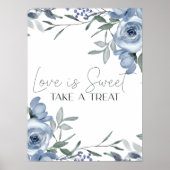 Dusty Blue Rose Blume Hochzeit Liebe ist süß Poster (Vorne)