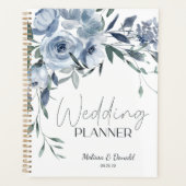 Dusty Blue Rose Blume Hochzeit Planer (Vorderseite)