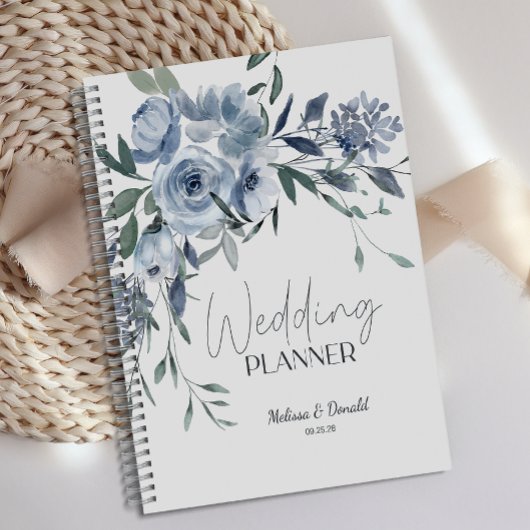 Dusty Blue Rose Blume Hochzeit Planer