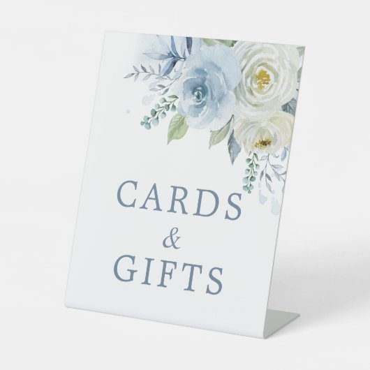 Dusty Blue Rose Blume Karten und Geschenke Zeichen Sockelschild (Vorderseite)