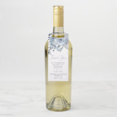 Dusty Blue Rose Blume Script Wedding Vielen Dank Flaschenanhänger (Auf Flasche)
