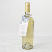 Dusty Blue Rose Blume Script Wedding Vielen Dank Flaschenanhänger (Angewinkelt)