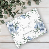 Dusty Blue Rose Blume Simple Boho Wedding Gästebuch