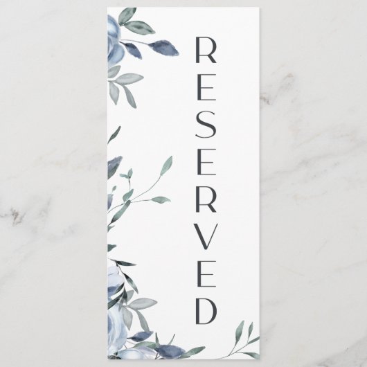Dusty Blue Rose Blume Sitzplätze vorbehalten Menükarte (Vorderseite)