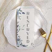 Dusty Blue Rose Blume Sitzplätze vorbehalten Menükarte