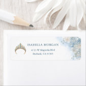 Dusty Blue Rose Blume Tiara Quinceanera (Insitu)