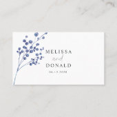 Dusty Blue Rose Blume Wedding Escort Card Platzkarte (Rückseite)