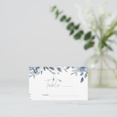 Dusty Blue Rose Blume Wedding Escort Card Platzkarte (Stehend Vorderseite)