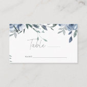 Dusty Blue Rose Blume Wedding Escort Card Platzkarte (Vorderseite)