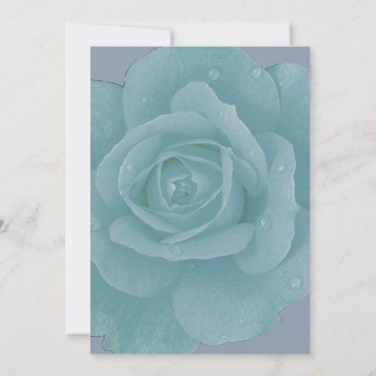 Dusty Blue Rose Blumendusche Cool Hochzeit Einladung (Rückseite)