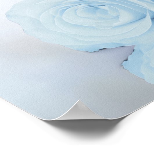 Dusty Blue Rose Chic Unplugged Wedding Zeremonie Poster (Ecke)