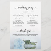 Dusty Blue Rose Elegantes Hochzeitsprogramm (Rückseite)