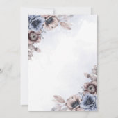 Dusty Blue Rose Floral Botanical Wedding Einladung (Rückseite)