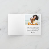 Dusty Blue Rose Floral Brautparty Foto Dankeskarte (Innenseite)