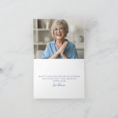 Dusty Blue Rose Floral Foto Inside 40 th Birthday Dankeskarte (Innenseite)