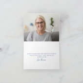 Dusty Blue Rose Floral Foto Inside 60 th Birthday Dankeskarte (Innenseite)