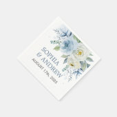 Dusty Blue Rose Floral Wedding Napkins Serviette (Ecke)