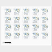 Dusty Blue Rose Floral Wedding Sticker (Blatt)