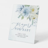 Dusty Blue Rose Flowers Prayers For Baby Sign Sockelschild (Vorderseite)