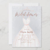 Dusty Blue Rose Gold Elegantes Dress Brautparty Einladung (Vorderseite)