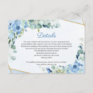 Dusty Blue Rose Gold Geometric Wedding Details Begleitkarte