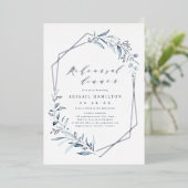 Dusty Blue Rose Gold Rustikale Probe Abendessen Fo Folieneinladung (Stehend vorne)