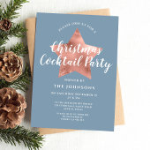 Dusty Blue Rose Gold Star Weihnachtscocktail Party Einladung