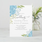 Dusty Blue Rose Hochzeitbudget (Stehend Vorderseite)