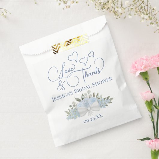 Dusty Blue Rose Liebe & Danke Brautparty Geschenktütchen (Versiegelt)