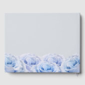 Dusty Blue Rose Light Gray Elegante Wedding Guest Gästebuch (Rückseite)