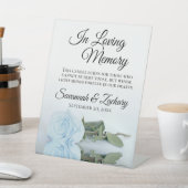 Dusty Blue Rose Love Memory Wedding Memorial Sockelschild (In SItu)