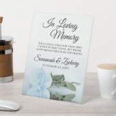 Dusty Blue Rose Love Memory Wedding Memorial Sockelschild (In SItu)