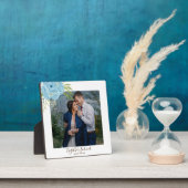 Dusty Blue Rose NewlyWeds Wedding Geschenk Persona Fotoplatte (InSitu)