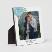 Dusty Blue Rose NewlyWeds Wedding Geschenk Persona Fotoplatte (Vorderseite)